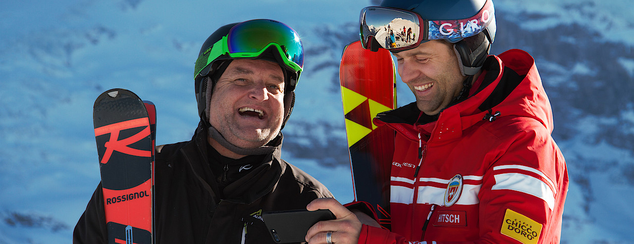 Marco Rima und sein Skilehrer Hitsch